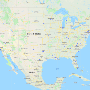 Map of the US with NOAH Membership