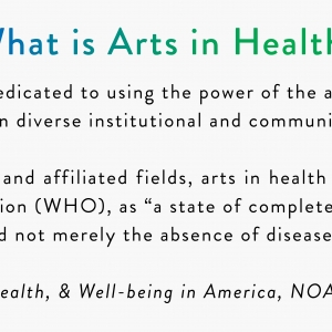 What is Arts in Health? Arts in health is a field dedicated to using the power of the arts to enhance health and well-being in diverse institutional and community contexts. Comprised of many subfields and affiliated fields, arts in health supports health as defined by the World Health Organization (WHO), as “a state of complete physical, mental, and social well-being and not merely the absence of disease or infirmity.” - Art, Health, & Well-being in America, NOAH, 2017 The research committee has dedicated its first year to learning from institutions that have made arts in health research a priority. This exploration encouraged us to investigate how research journals, libraries, universities, and hospitals facilitate research information. In addition, we have examined existing databases, how they work, and how they can be most effectively shared with our membership. We are excited to share that research will be a prominent highlight at the 2018 NOAH Conference. One of the leading researchers in our field, Daisy Fancourt, will be delivering the keynote. In addition, we will hear from a comprehensive interagency arts in health initiative in Rhode Island which has brought together representatives from their state health agencies, universities, and arts council to address the impact of the arts on statewide health priorities. We will also hear from Dr. Francois Bethoux, the Medical Director of the Cleveland Clinic Arts and Medicine Institute. Dr. Bethoux will provide an introduction on how to utilize, interpret and conduct research as well as identify where gaps in research exist in our field. The research committee is committed to advocating the importance of research in our field and providing access to tools and resources that serve our field. Our current initiatives include providing journal access to members, building connections with leading organizations dedicated to advancing the field of research, and developing a web presence that is recognized as a comprehensive resource to our members and to the field.
